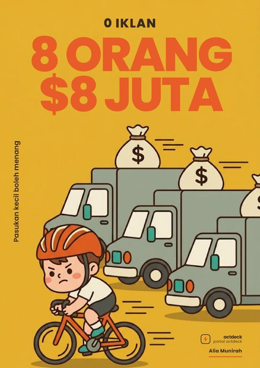 8 Orang, $8 Juta, 0 Iklan